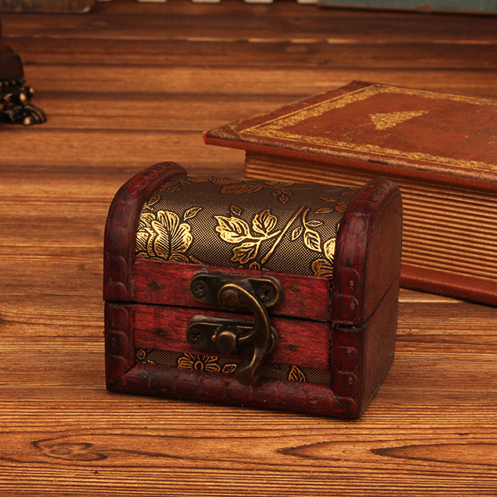 Wood Woodworking - Caixa de joias de madeira vintage